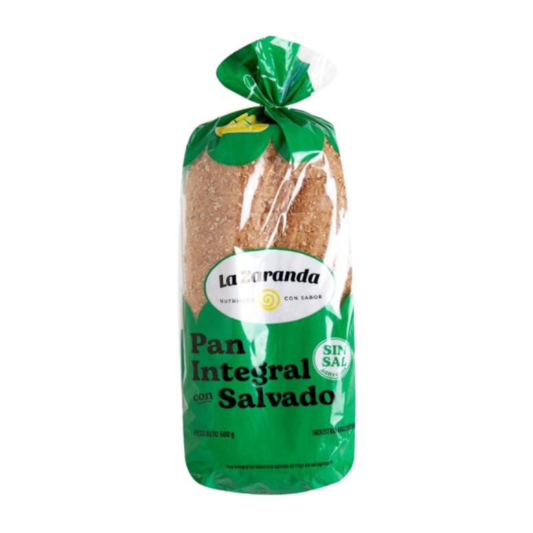 Pan Integral con Salvado sin Sal x 500g - La Zaranda