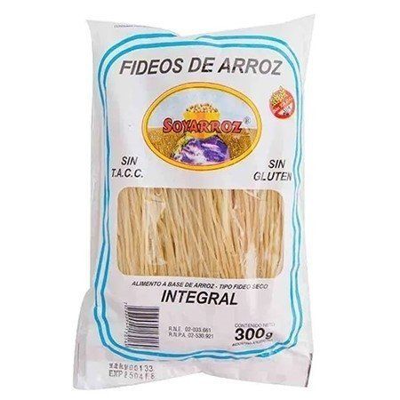 Fideos de Arroz Sin Tacc Integrales x 300g - Soyarroz